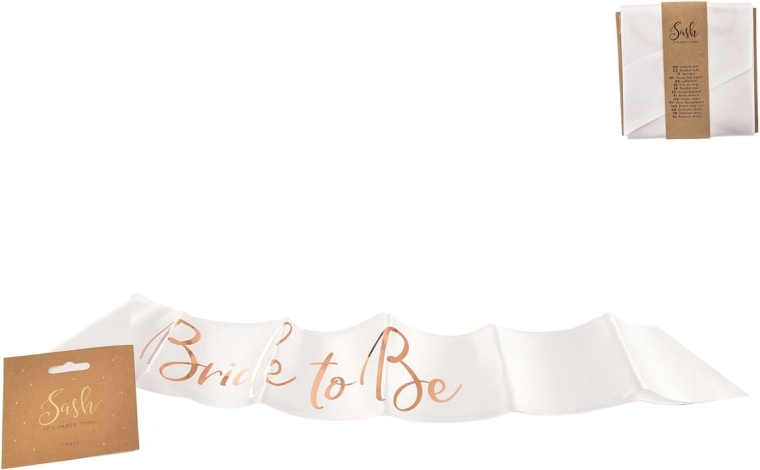 Satinskrærf Bride To Be hvid-guld