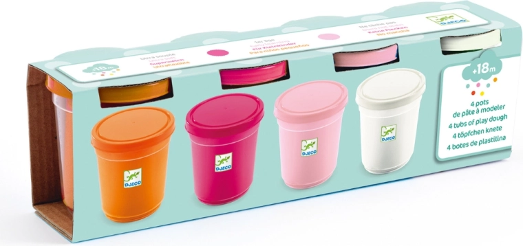 Djeco farverig modellervoks, 4 pastelfarver