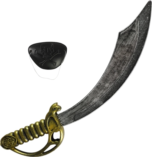 Piratsabel med klap for øjet - 1 stk.