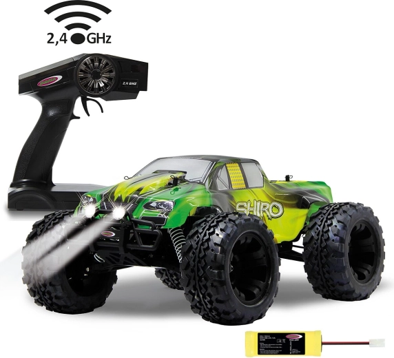 Jamara Shiro RC monster truck 4WD 1:10 2,4 GHz med LED og NiMH-batteri