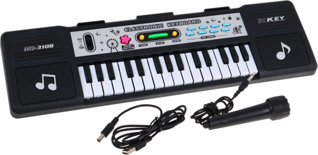 Elektronisk børnekeyboard med 31 tangenter, mikrofon og lektions-tilstand