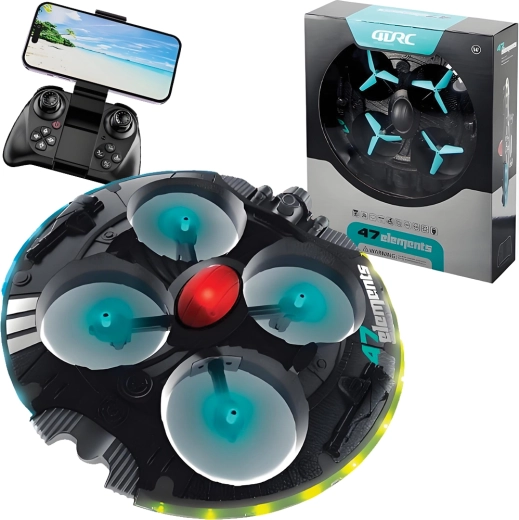 RC‑drone med Wi‑Fi‑kamera og tågeeffekt