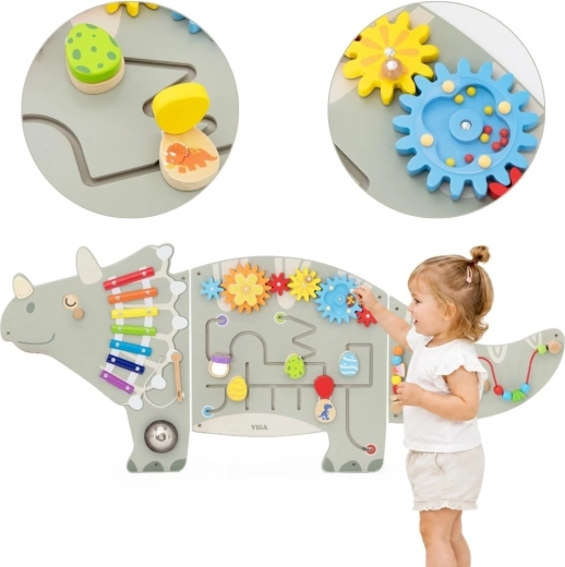 VIGA vægmonteret aktivitets-panel triceratops 18m+