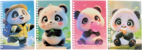 Panda-notesbog med kuglepen