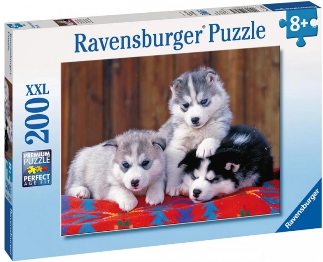 Ravensburger puslespil Husky hvalpe 200 brikker