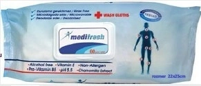 Medifresh vådservietter til voksne med klips, 60 stk.