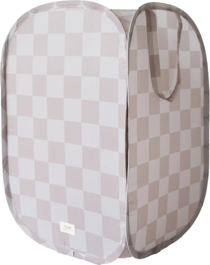 3 Sprouts sammenklappelig opbevaringskurv recycled checkerboard beige - 1 stk.