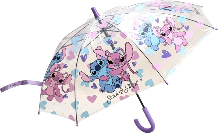 Gennemsigtig børneparaply Disney Lilo og Stitch – Stitch og Angel