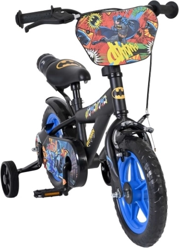 Børnecykel 12" Batman med støttehjul og drikkedunk