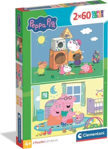 Puslespil 2×60 Super Color PEPPA PIG – Clementoni