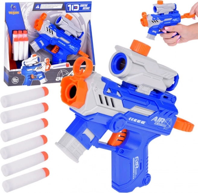 Pistol med mål til bløde skumpatroner