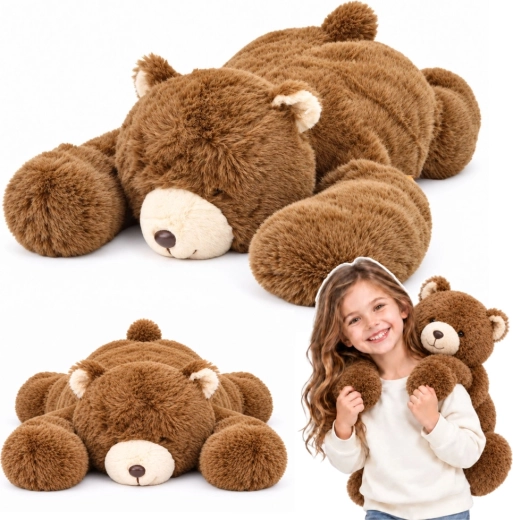Bamse i plys med lange poter, brun, 60 cm
