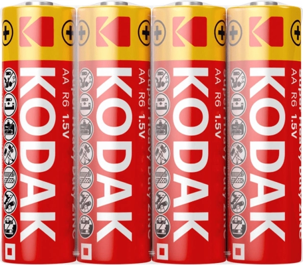 Kodak Heavy Duty zink-kulstof AA (R6) batteri, 4 stk.