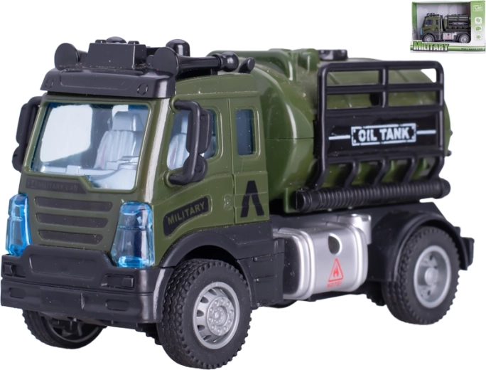 Militærlastbil med tank 13 cm med pull-back