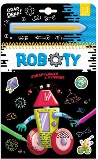 Skrabebog med skrabepind Robotter