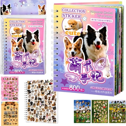 Klistermærkealbum med hunde – 800 klistermærker (blanke og matte)