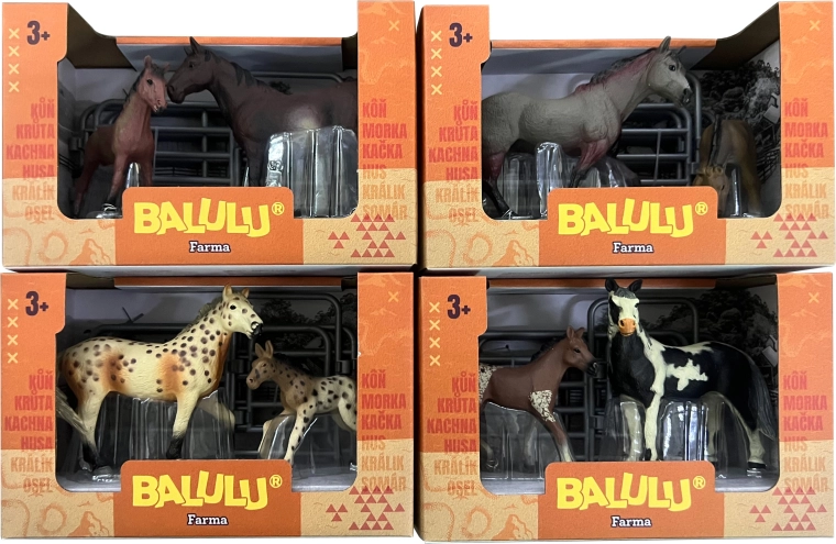 BALULU legesæt hest med føl, assorteret - 1 stk.