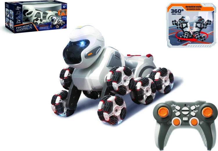 Robotgorilla med fjernbetjening med damp 24 cm, 2,4 GHz, lys og lyd - 1 stk.