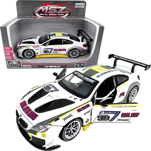 Metalmodel af racerbilen 1:24 BMW M6 GT3 hvid