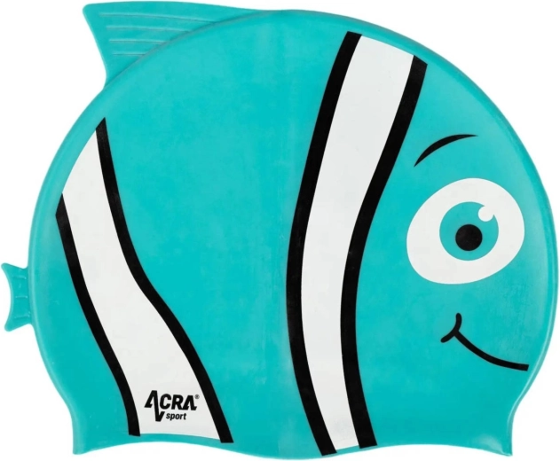 Acra børnesvømmehætte i silikone Nemo turkis - 1 stk.