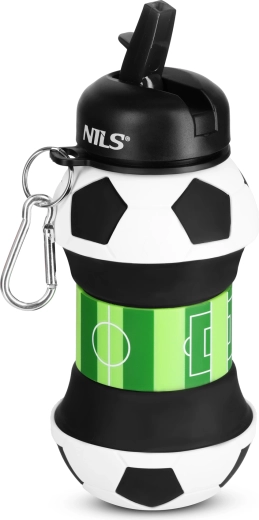 NILS Camp sammenklappelig silikoneflaske til børn 550 ml fodbold