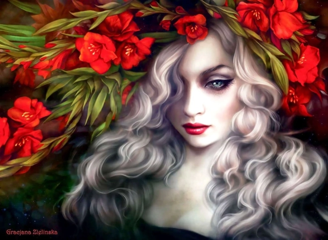 Anatolian puslespil kvinde i blomster 1000 brikker