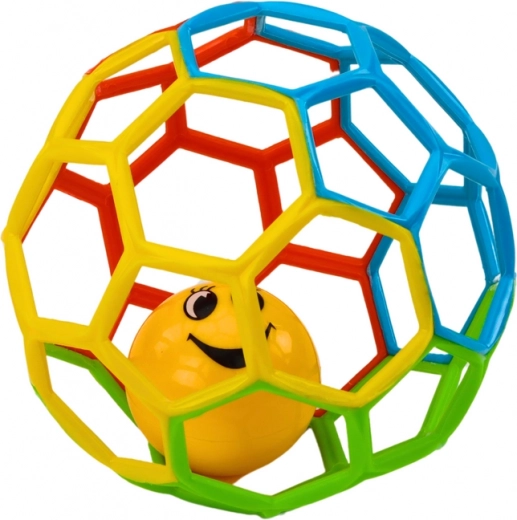 Gummi børnebold med rasle – Klokkeblomst Farverig