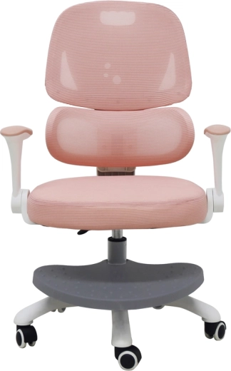 Ergonomisk drejelig børnestol til skrivebord med fodstøtte – pink