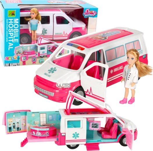 Mobil hospital – ambulance 2-i-1 med doktordukke og lægetilbehør