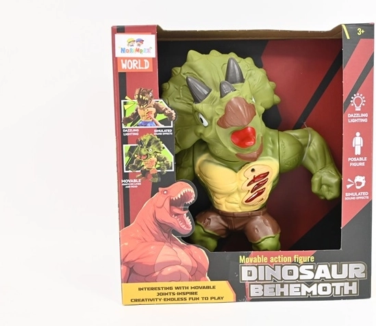 Behemoth dinosaur triceratops med lys og lyd 21 cm