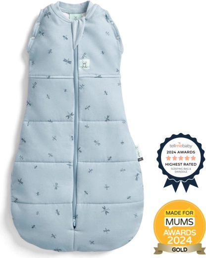 ErgoPouch svøb og sovepose 2-i-1 Cocoon dragonflies 2,5 tog (0–3 måneder, 3–6 kg)