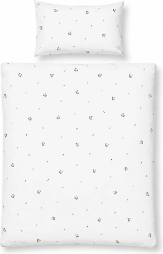 Babymatex vandtæt jersey-sengelinned til tremmeseng med bamsemotiv 100 × 135 cm, 40 × 60 cm