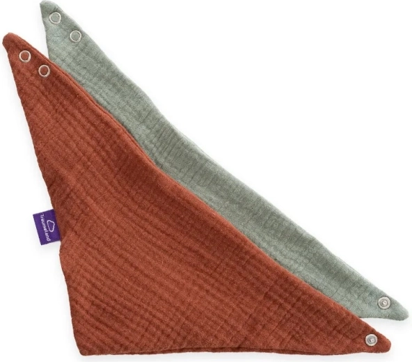 Träumeland bandana savlesmæk terrakotta og salviegrøn - 2 stk.