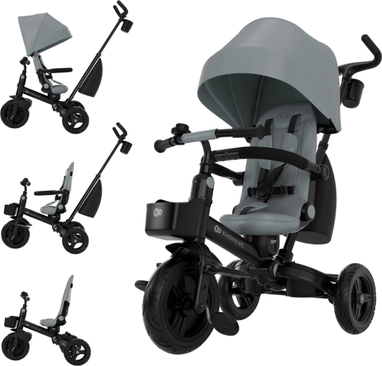 Kinderkraft aveo 2 plus multifunktionel trehjulet cykel grey