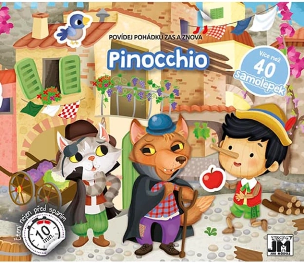 Fortæl eventyret Pinocchio – interaktiv klistermærkebog