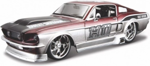 Samlermodel af FORD MUSTANG GT 1967 i skala 1:24 – officiel HARLEY-DAVIDSON-licens