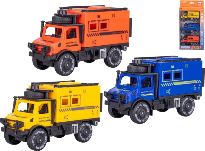 Sæt med tre offroad-biler med friktionsmotor 11,5 cm