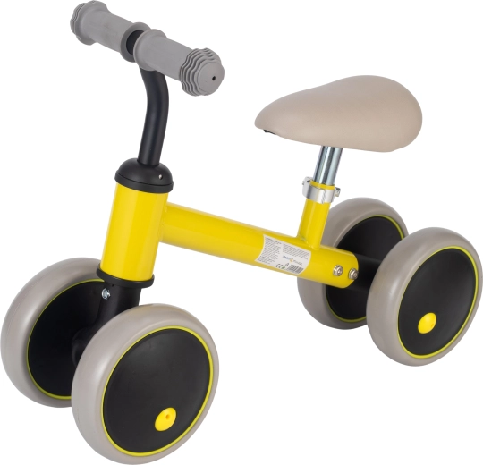 Sparkys balancecykel med fire hjul, gul