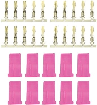 JAMARA AMP-konnektorer hun med guldbelagt pin, pink - 10 stk.