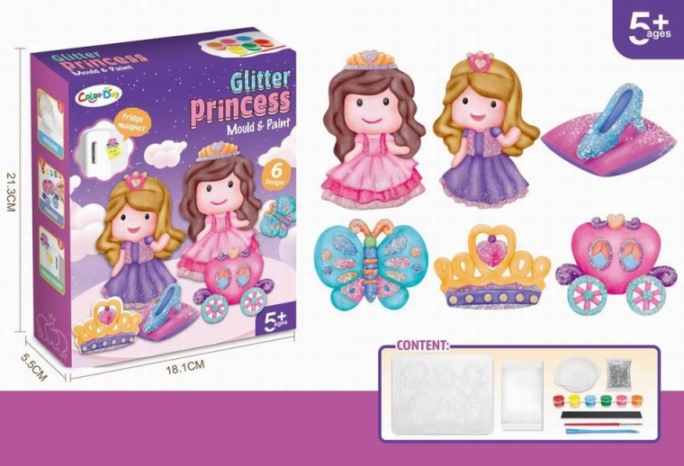 DIY farvelægningssæt: Prinsesse-køleskabsmagneter