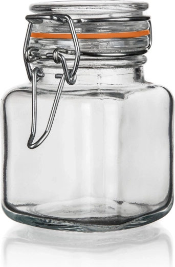 Glashermetisk krukke LINA 100 ml, firkantet med patentlåg