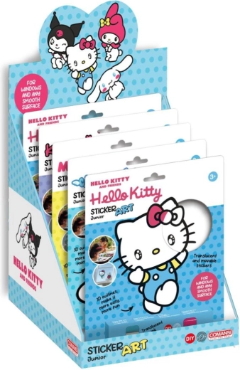 Vinduesklistermærker og malebilleder med farver Hello Kitty og Kuromi (2 varianter), 19 × 23 cm
