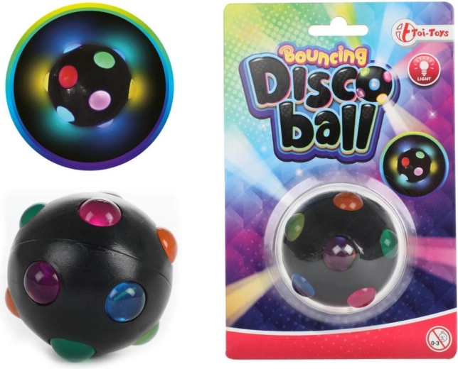Selvlysende hoppebold Disco 6 cm