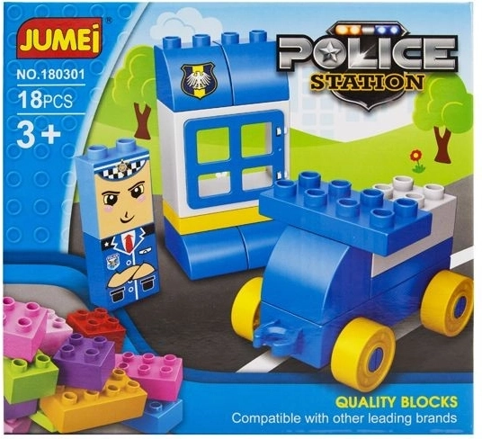 Jumei byggesæt politistation 18 dele (3+) 20 × 19 cm - 1 stk.