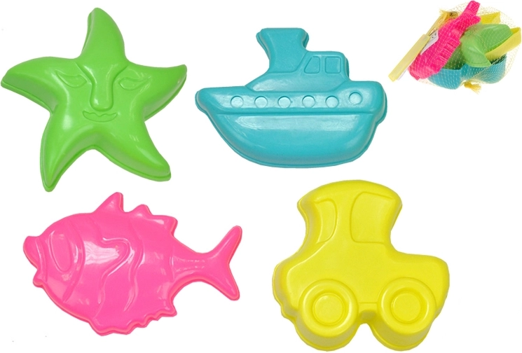 Sæt med plastikforme til sand (4 stk.)