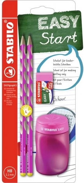 Stabilo EASYgraph skolesæt til venstrehåndede, pink