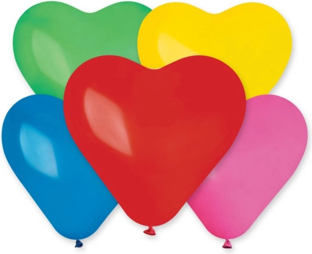 Oppustelig Gemar ballon i hjerteform, pastel 25 cm - 1 stk.