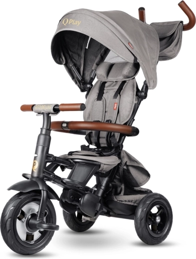 Qplay trehjulet cykel Rito Deluxe rubber grå