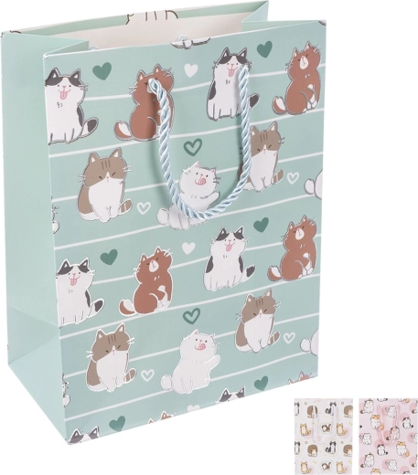 Gavepapirspose med kattemotiv 26 × 10 × 32 cm