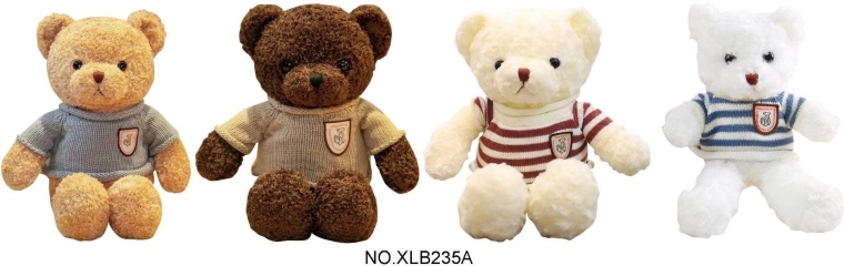 Plysbrun bamse i sweater